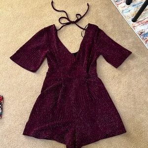 Maroon sparkly romper!